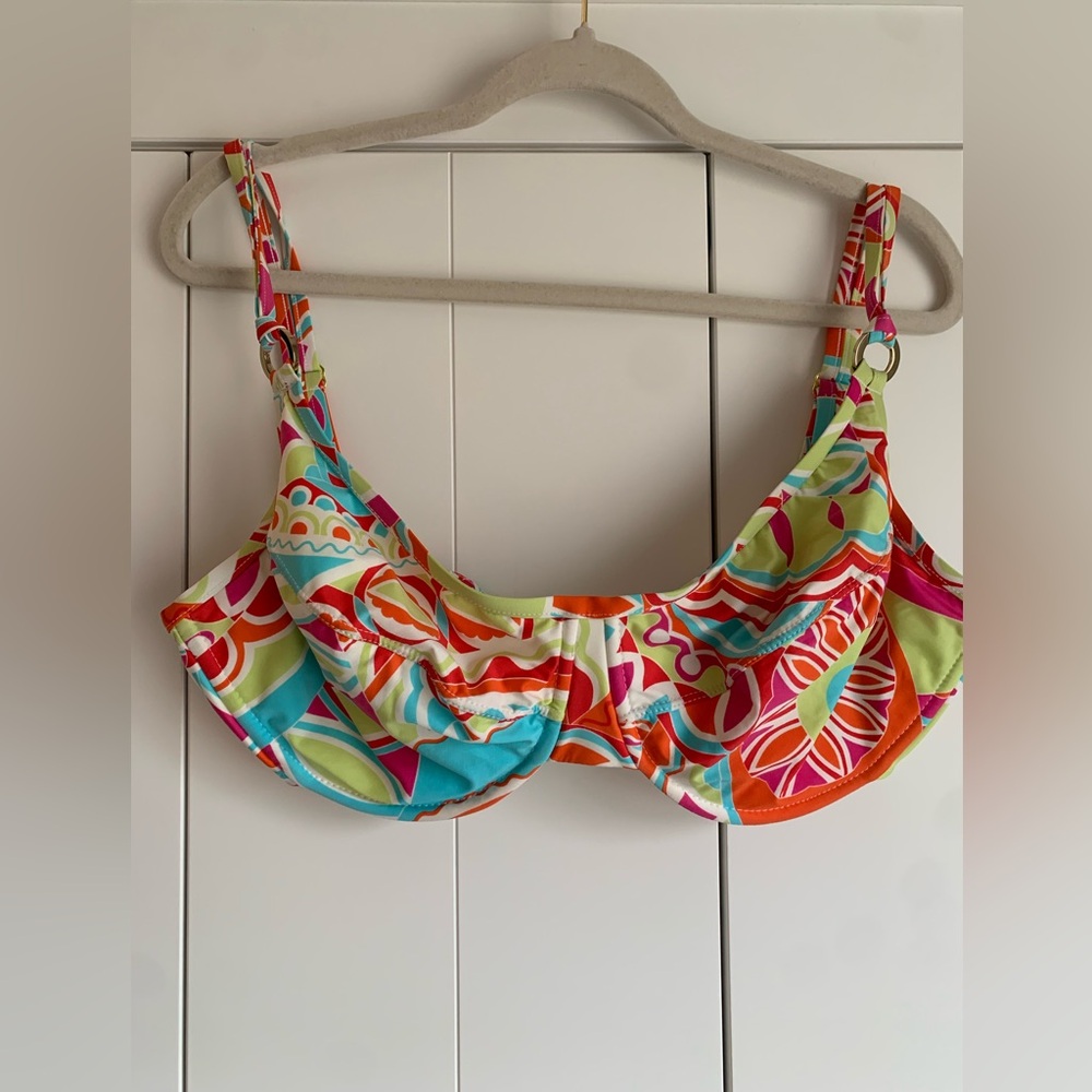 Tara Grinna‎ Underwire Print Cup Sized Bra Bikini Top 38-42DD